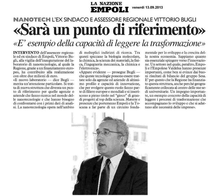 Scopri di più sull'articolo In vista dell’inaugurazione di domani a Empoli del…