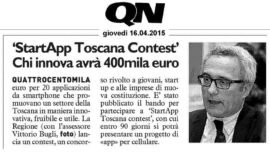 Anche il QN dà notizia di #StartAppToscanaContest
